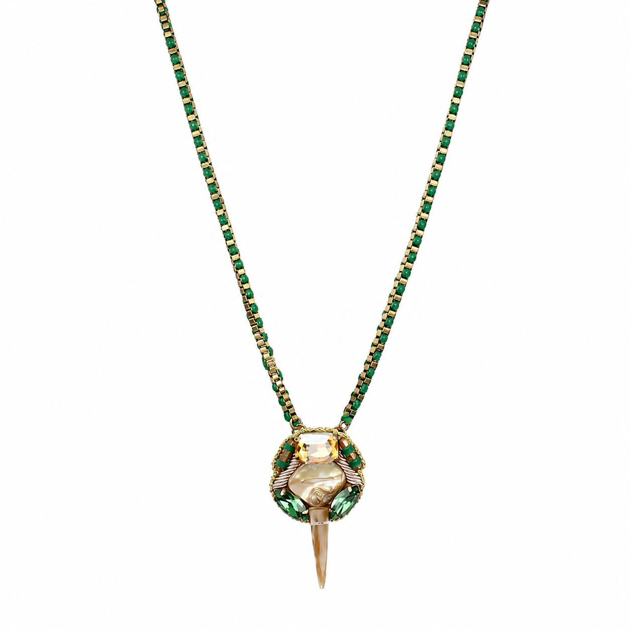 Serpent Charm Long Pendant Necklace