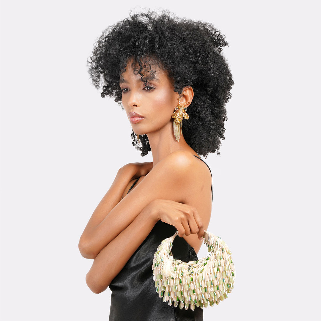 Glam Beaded Clutch Bag