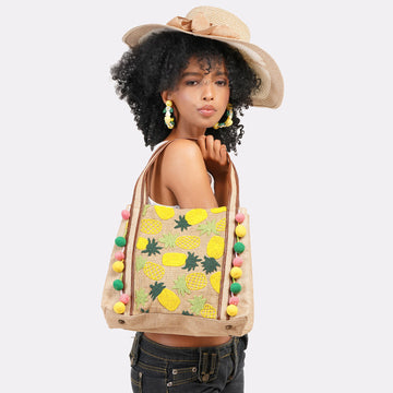 Tropical Pineapple Tote Bag