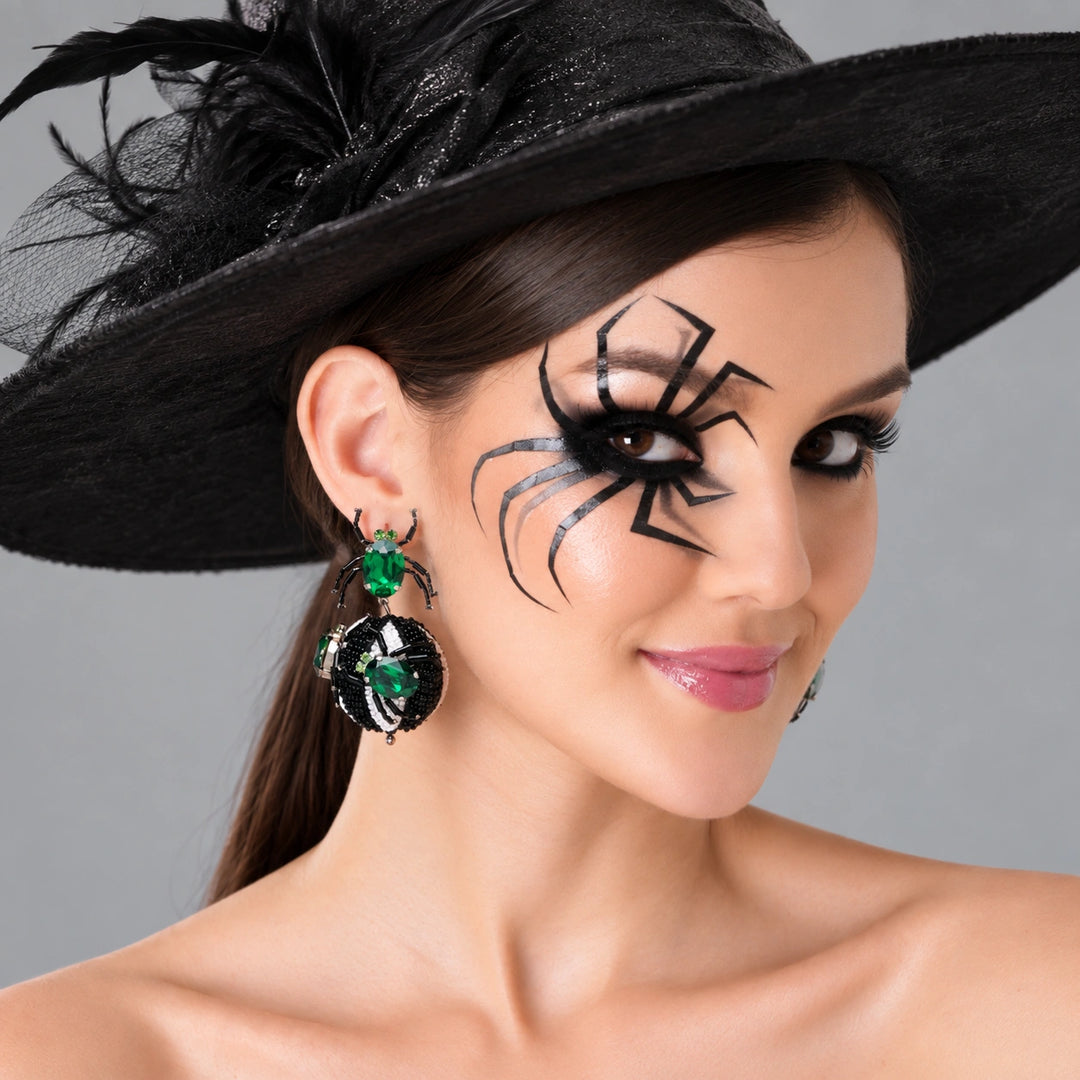 Stripey Spider Earrings