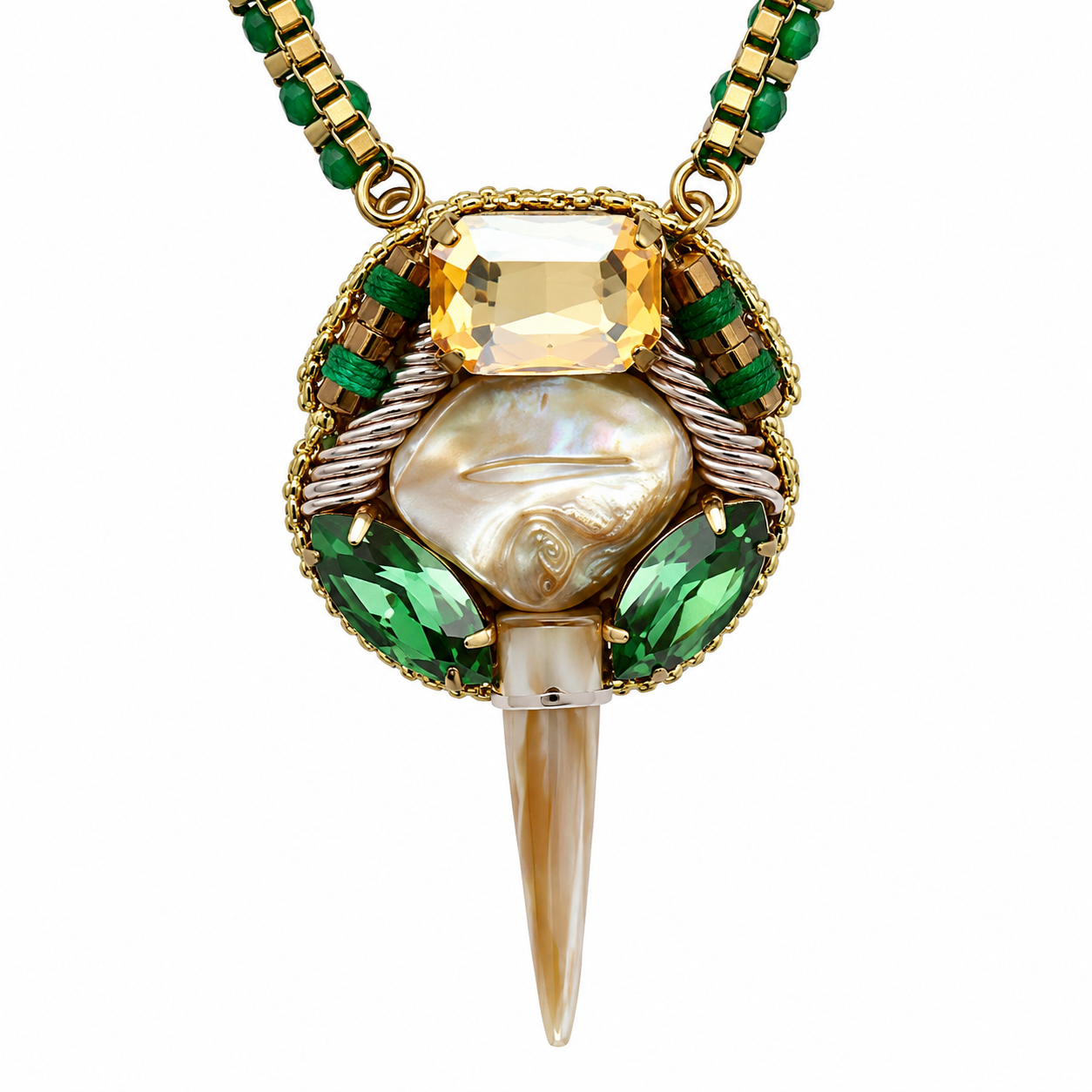 Serpent Charm Long Pendant Necklace