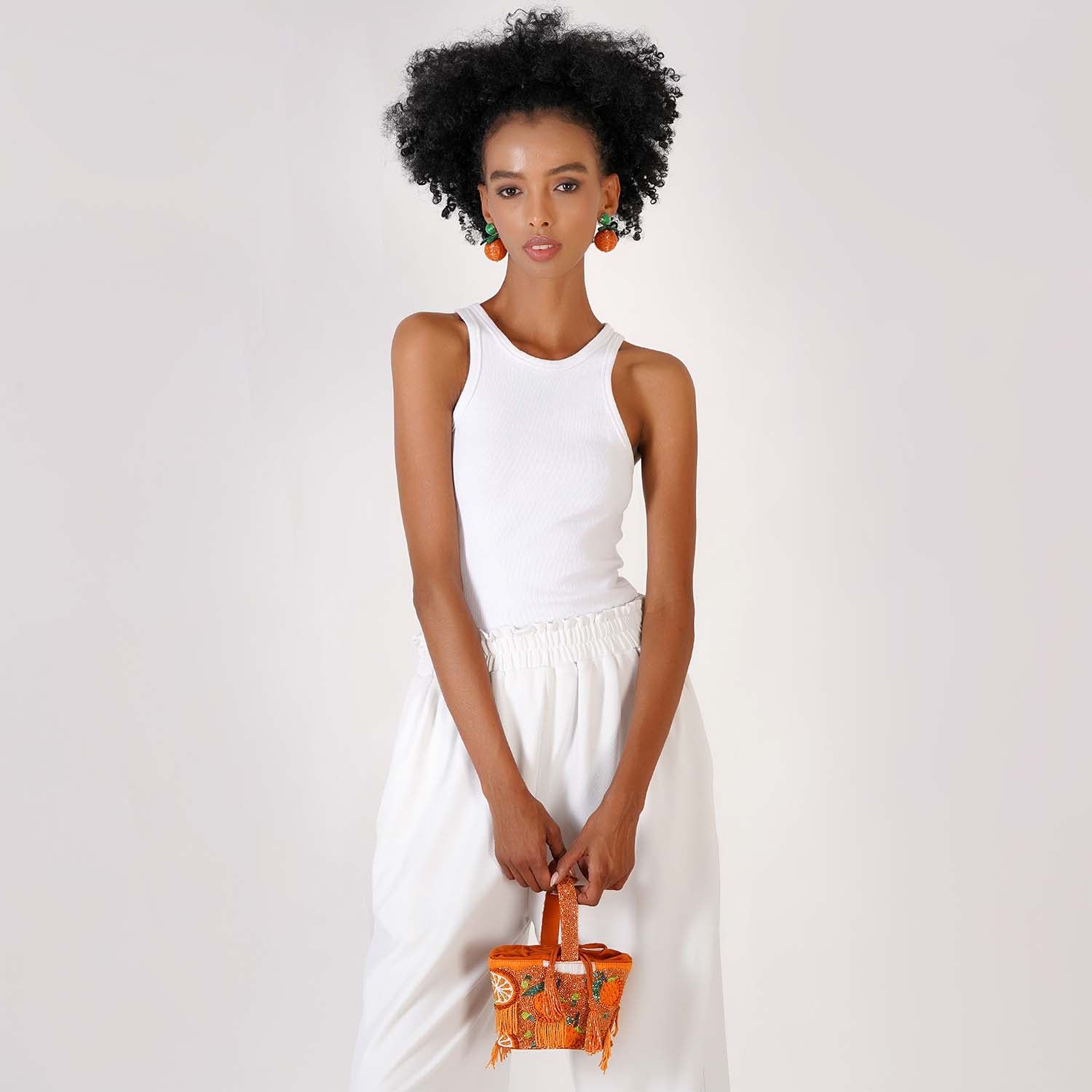 Citrus Orange Bucket Bag