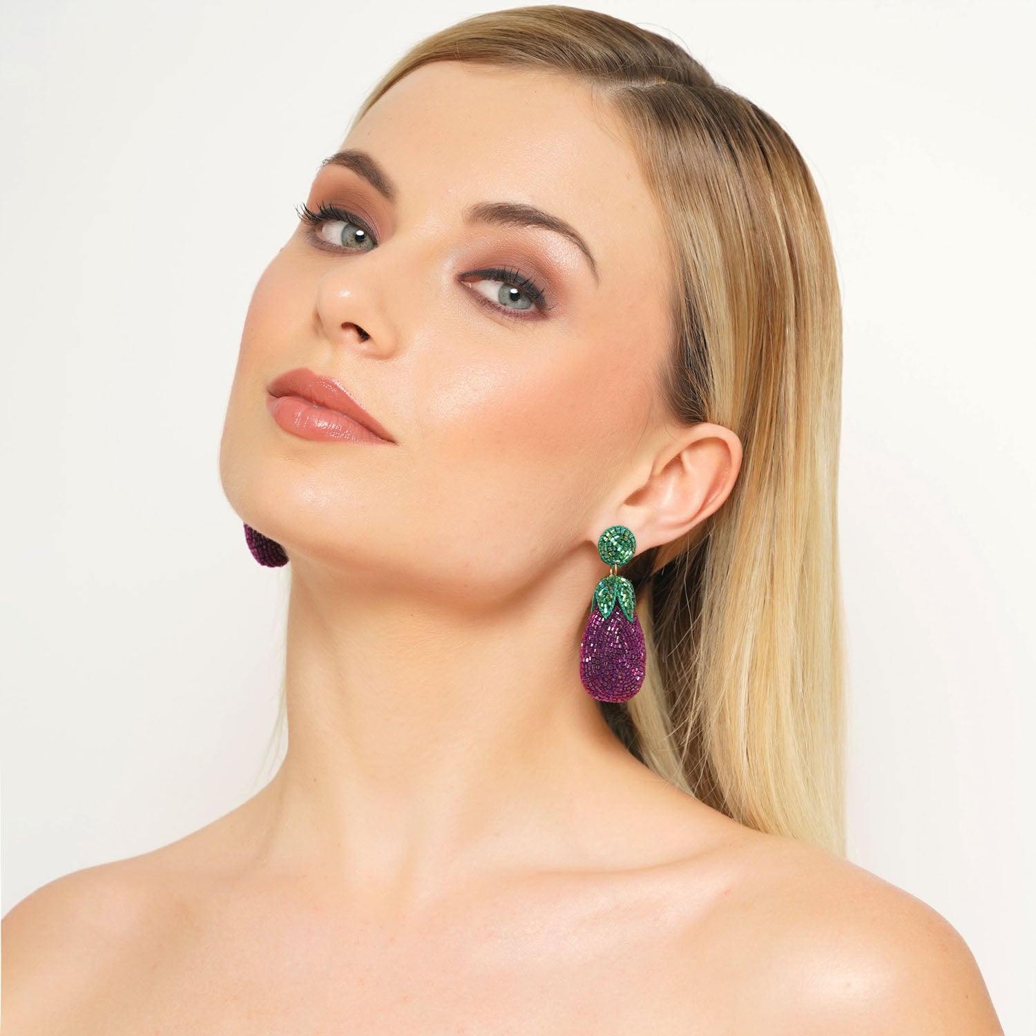 Plucky Eggplant Earring