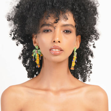 Tropical Palm Gem Earring
