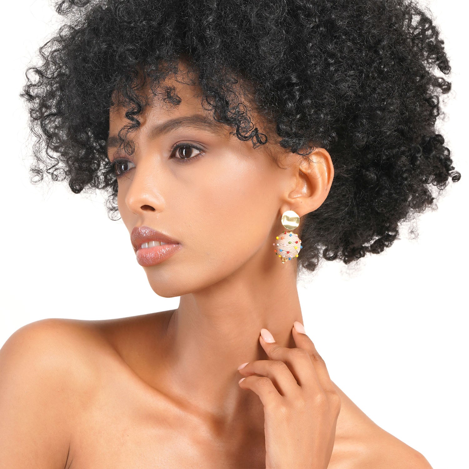 Jute Fun Balls Earring