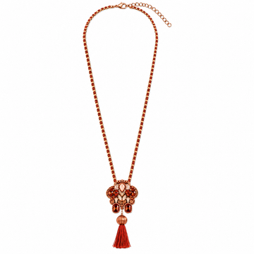 Maharaja Motif Long Pendant Necklace