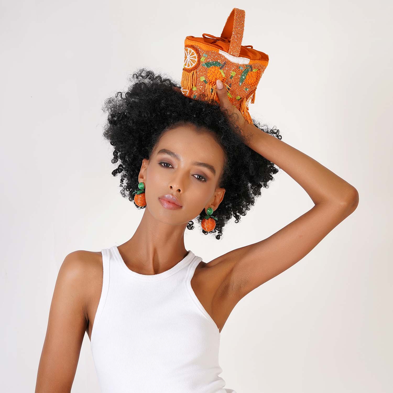 Citrus Orange Bucket Bag