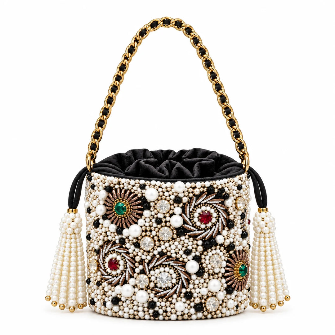The Midnight Pearl Bucket Bag