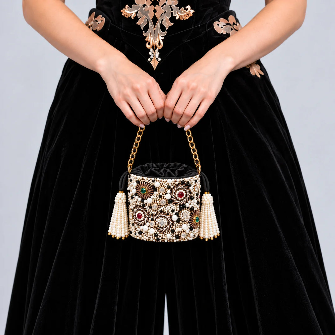 The Midnight Pearl Bucket Bag