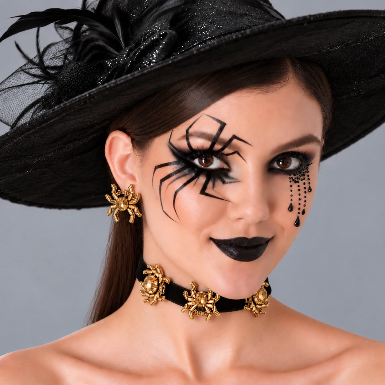 Golden Spider Choker Necklace