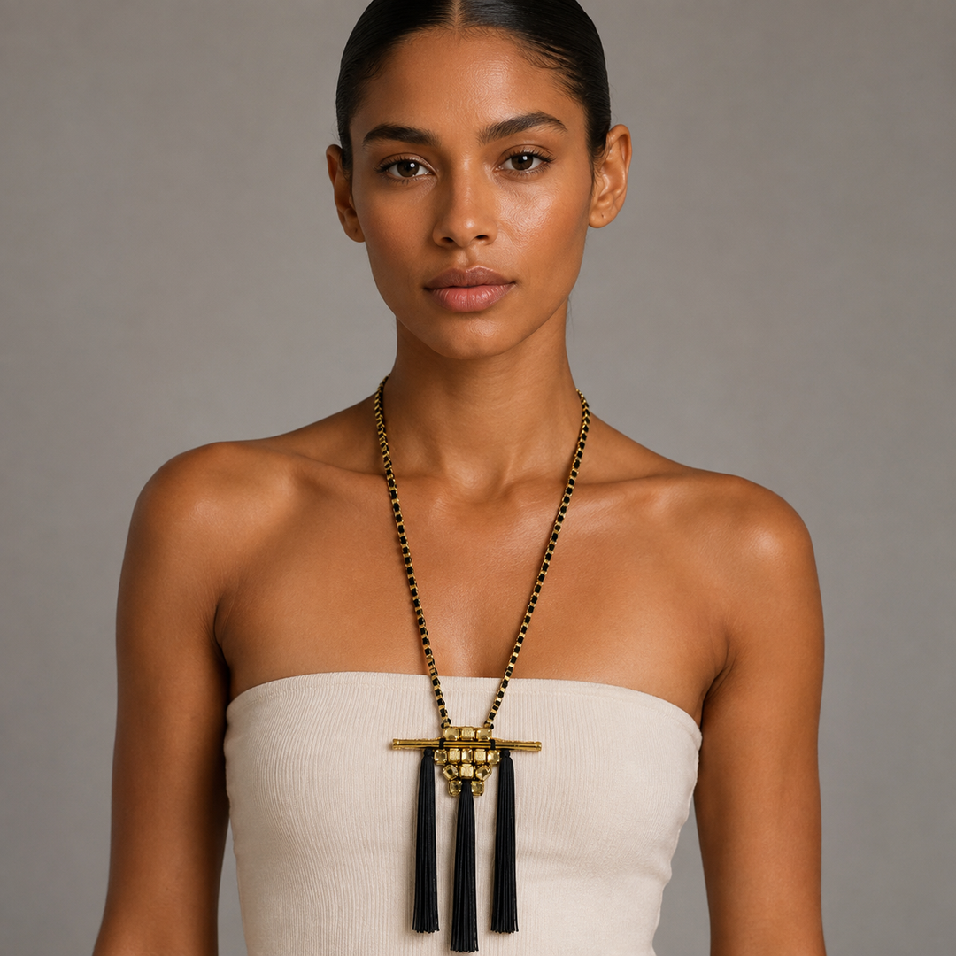 Noir Pop Long Pendant Necklace