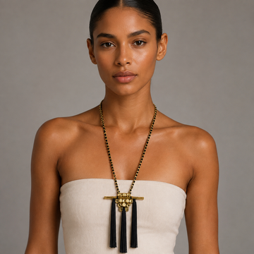 Noir Pop Long Pendant Necklace