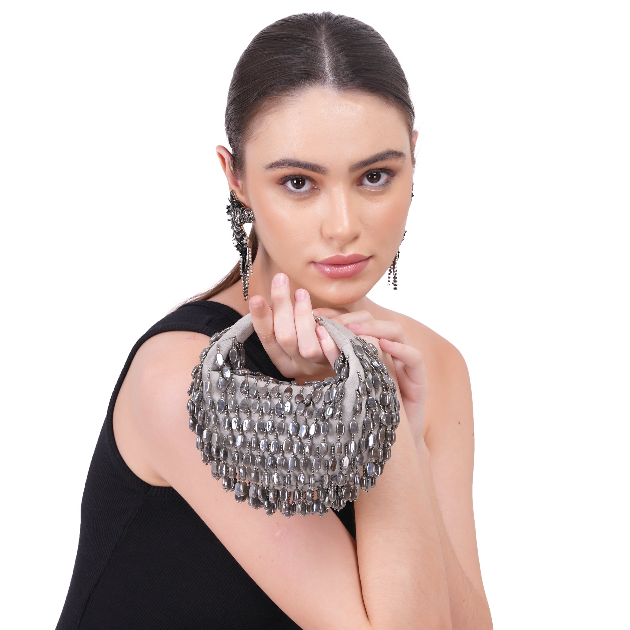 Glam Beaded Clutch Bag