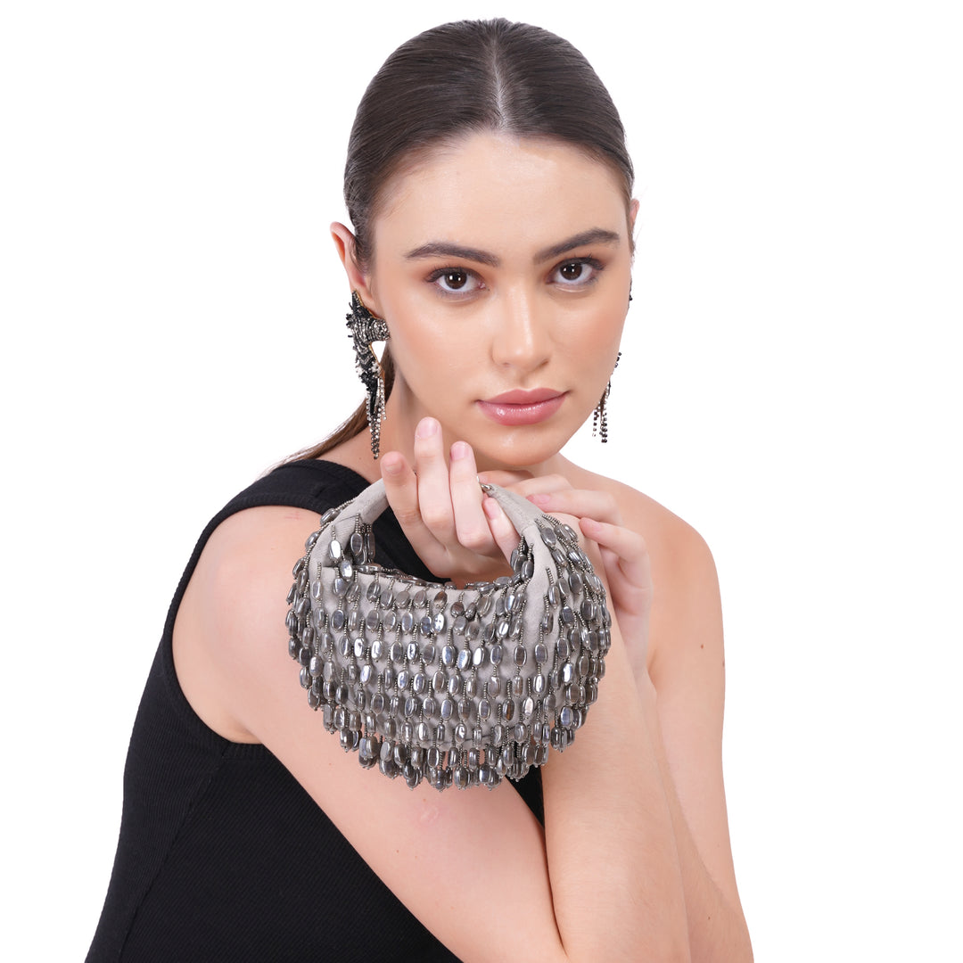Glam Beaded Clutch Bag