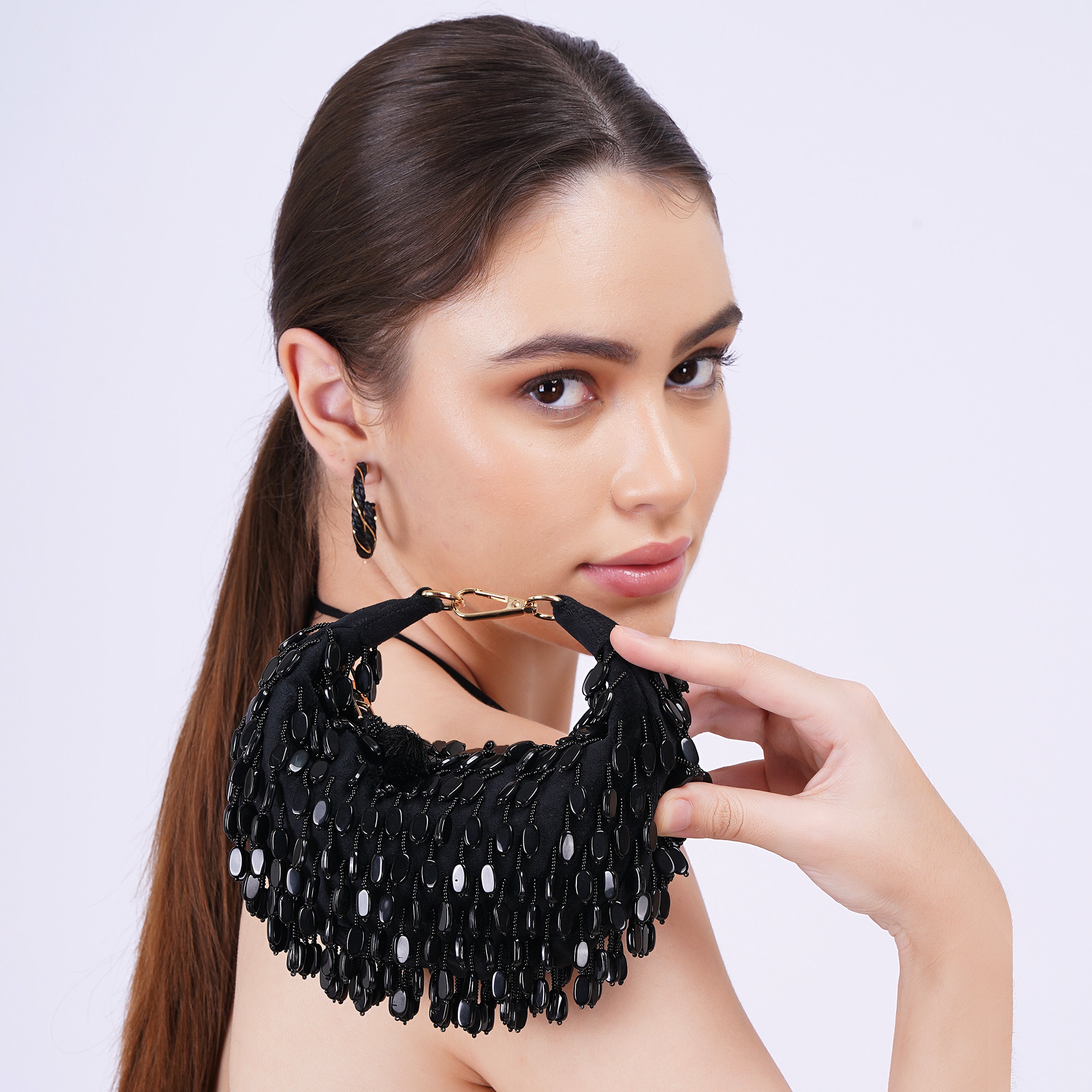 Glam Beaded Clutch Bag
