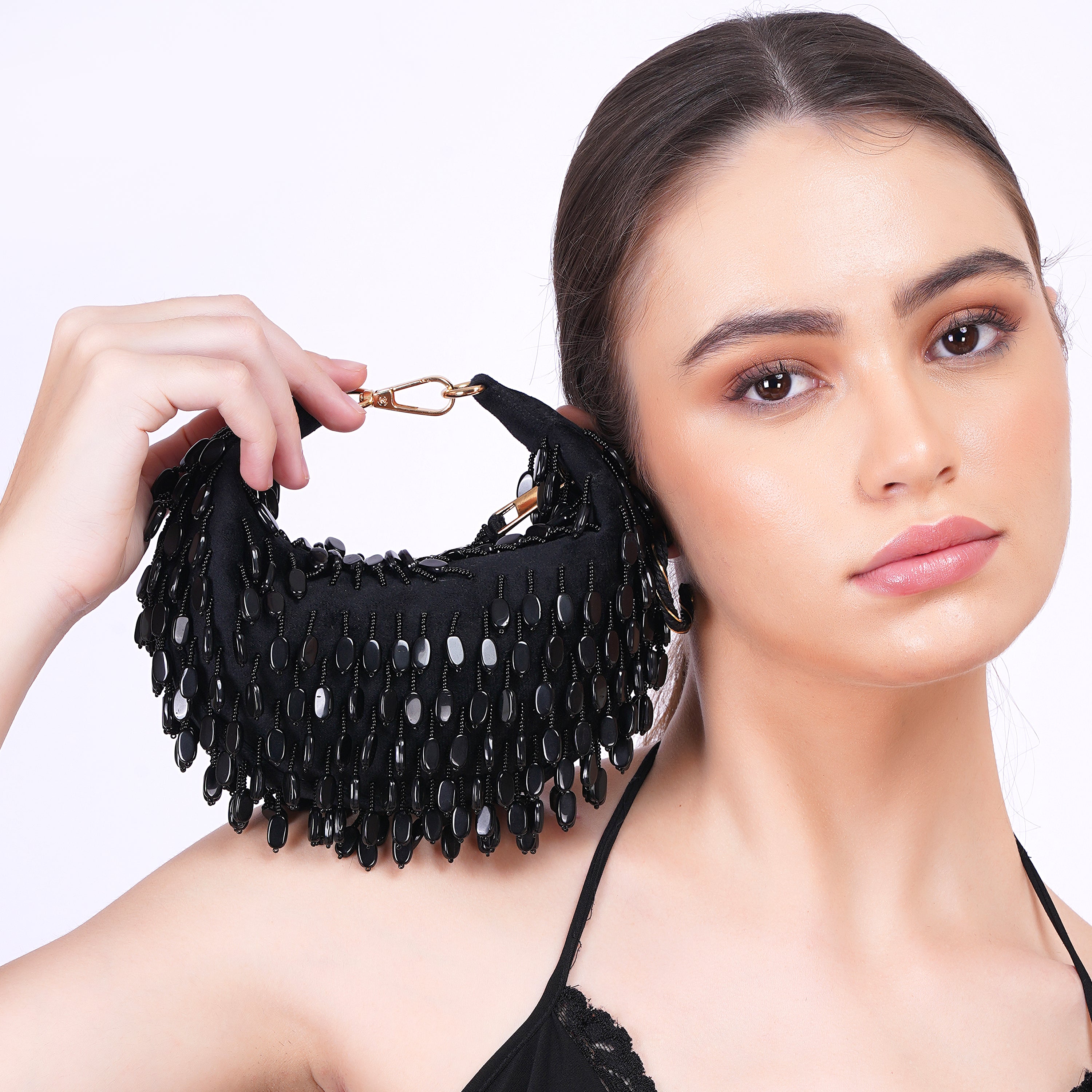 Glam Beaded Clutch Bag