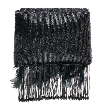 Black Fringe Clutch Bag