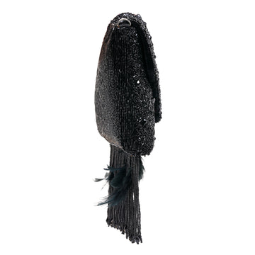 Black Fringe Clutch Bag