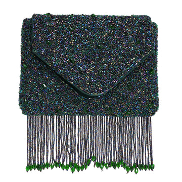 Emerald Fringe Clutch Bag