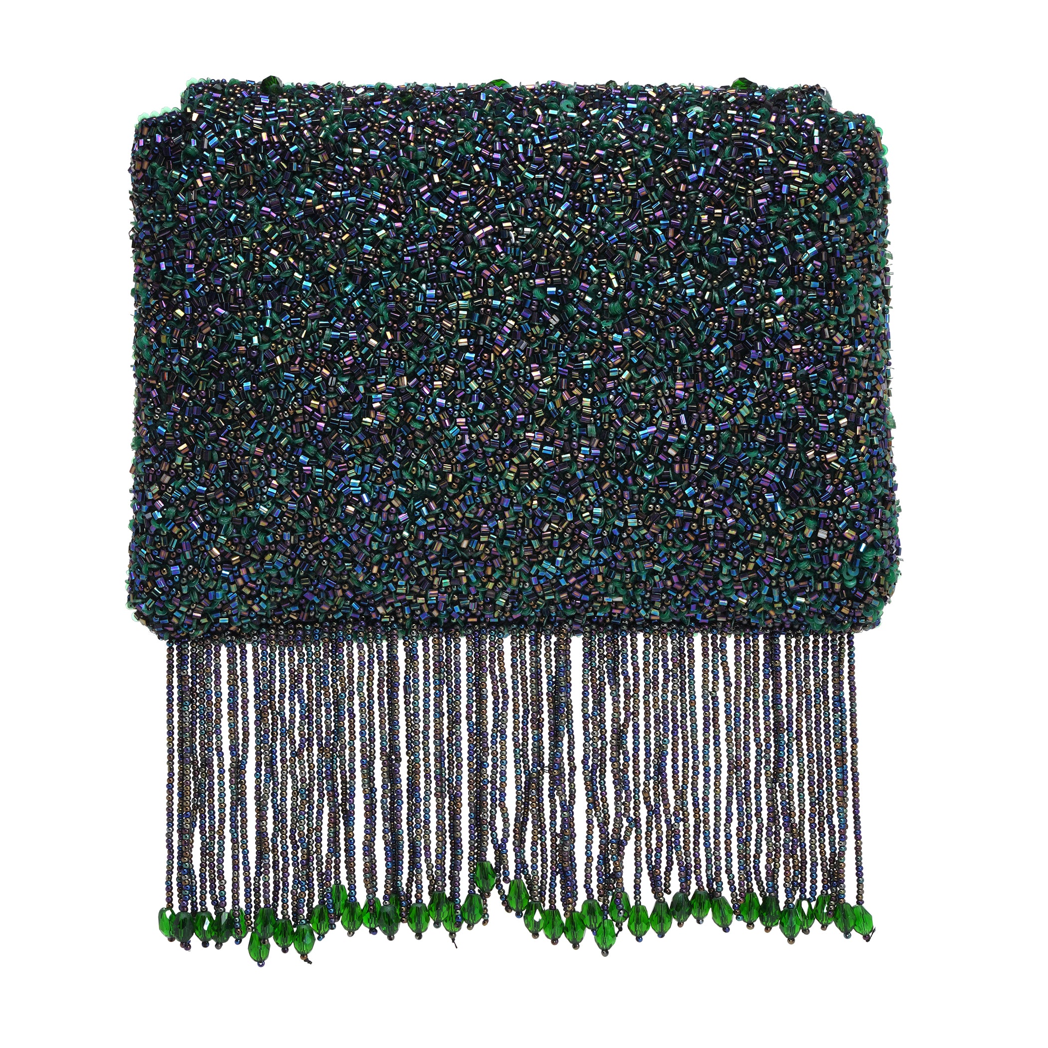 Emerald Fringe Clutch Bag