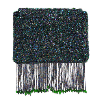 Emerald Fringe Clutch Bag