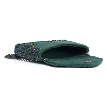 Emerald Fringe Clutch Bag