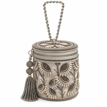 The Silver Foliage Bucket Bag