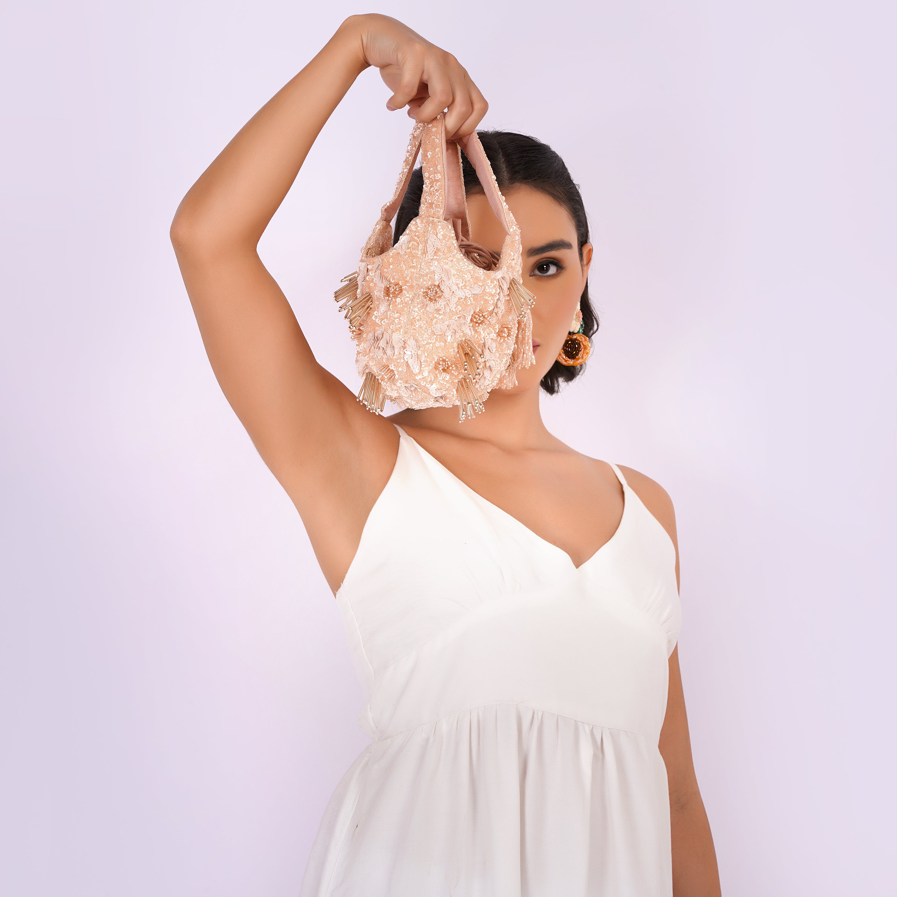 Peach Glow Clutch Bag