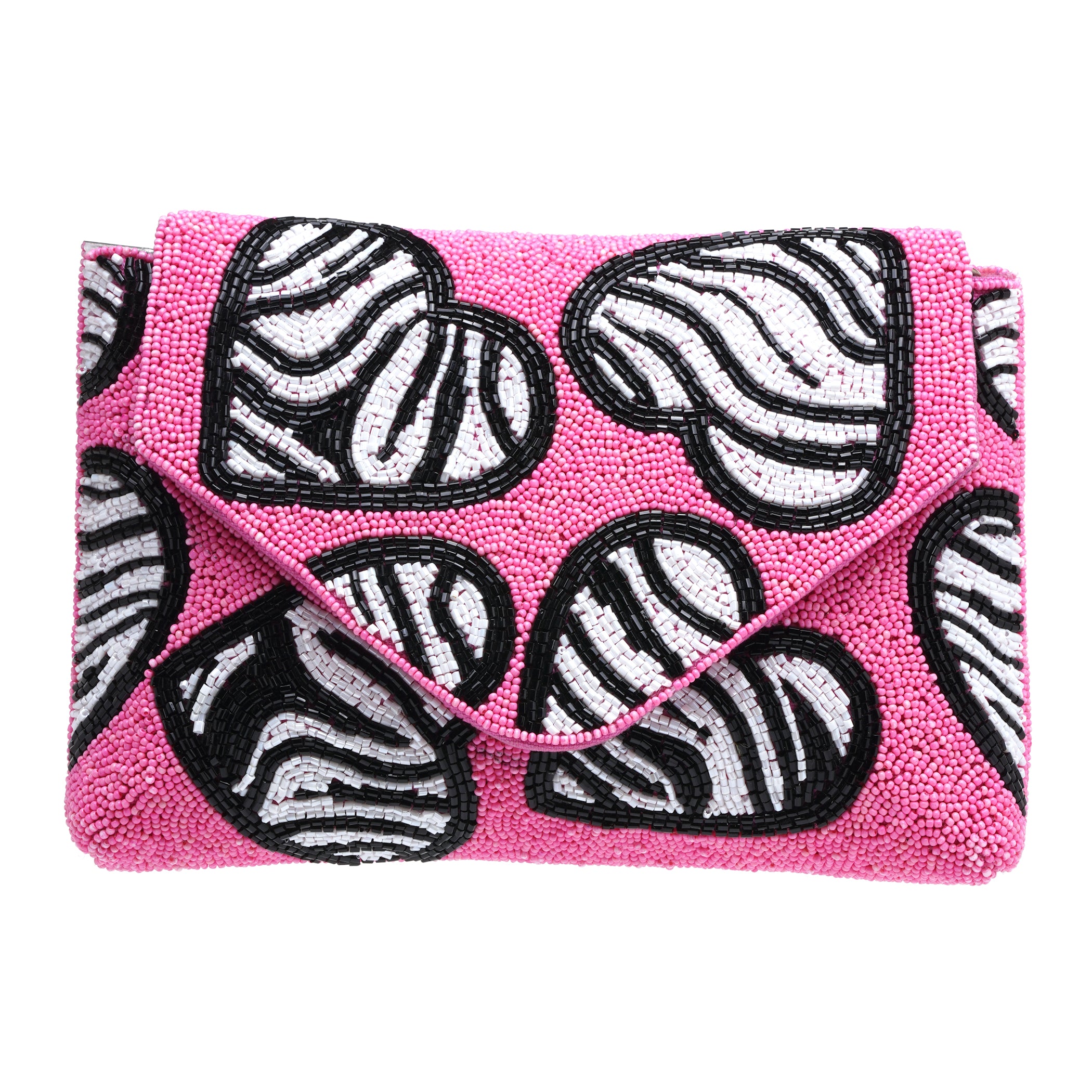 Zebra Heart Clutch Bag