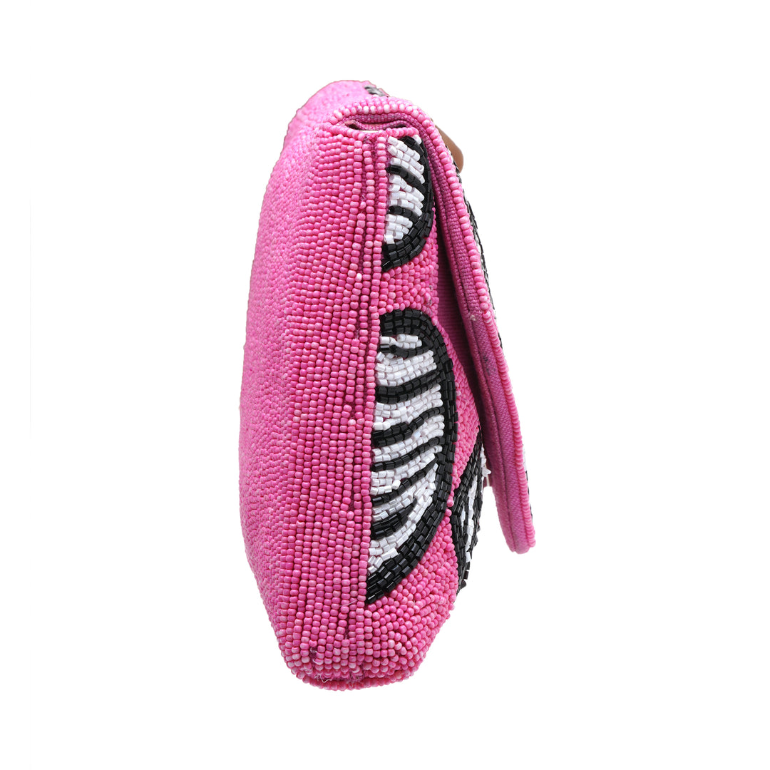 Zebra Heart Clutch Bag
