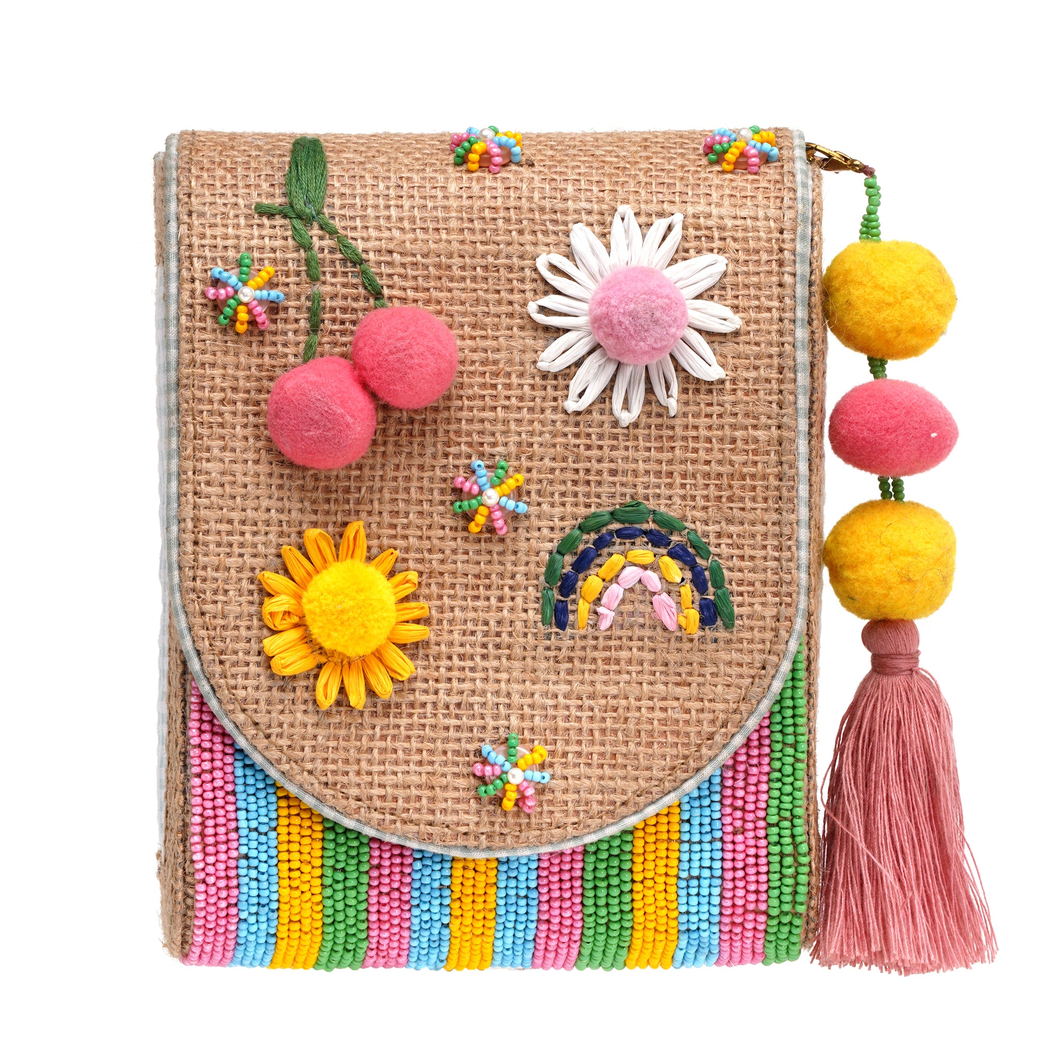 Rainbow Flower Clutch Bag