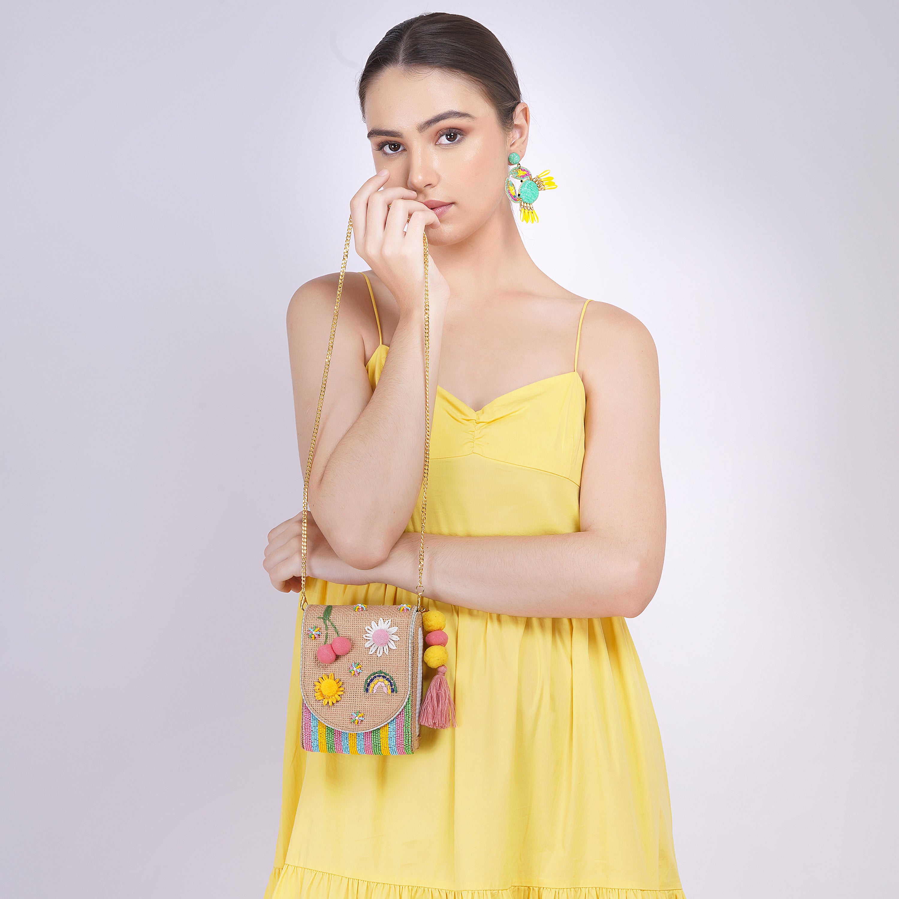 Rainbow Flower Clutch Bag