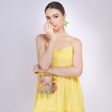 Rainbow Flower Clutch Bag