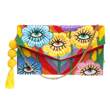 Flowery Eyes Clutch Bag