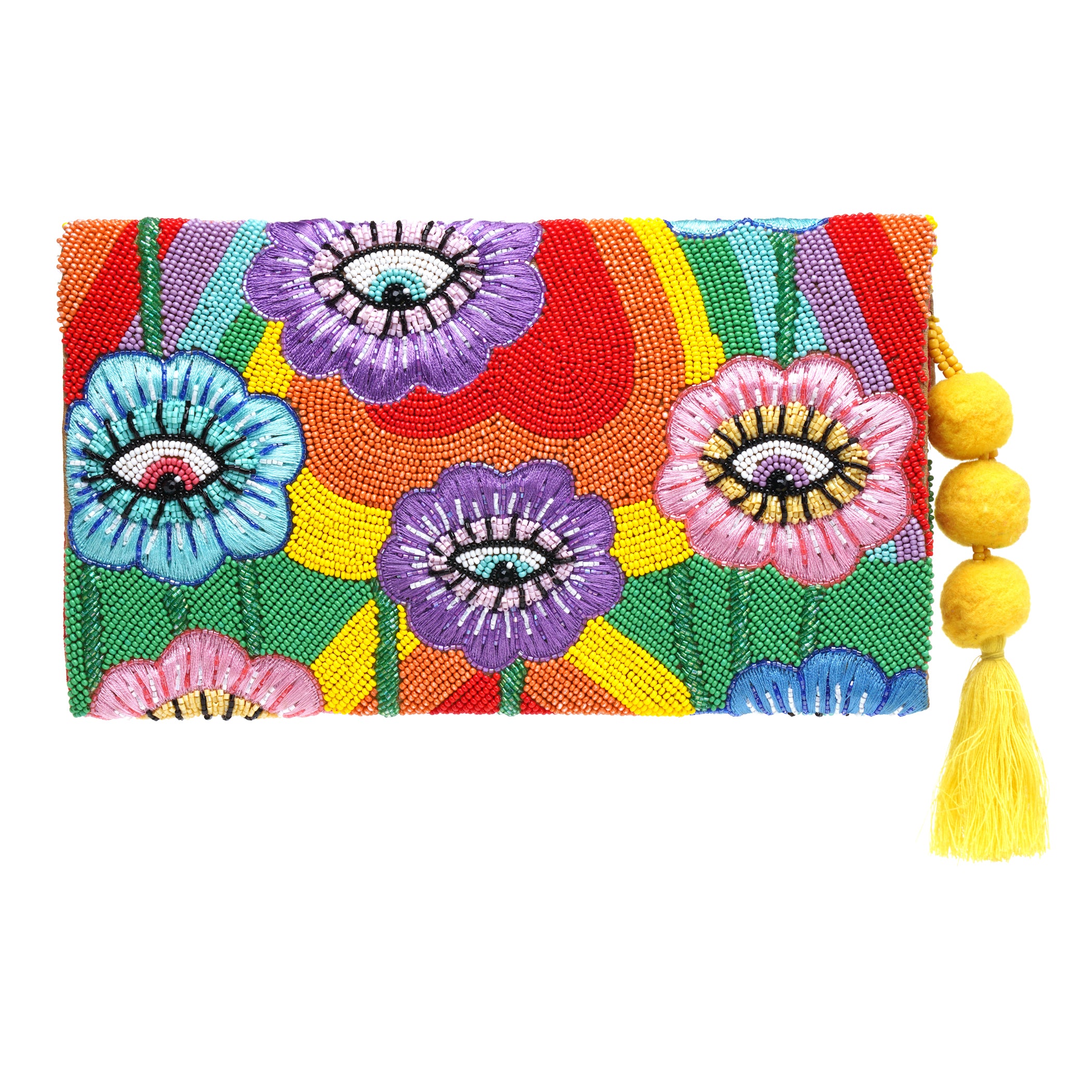 Flowery Eyes Clutch Bag
