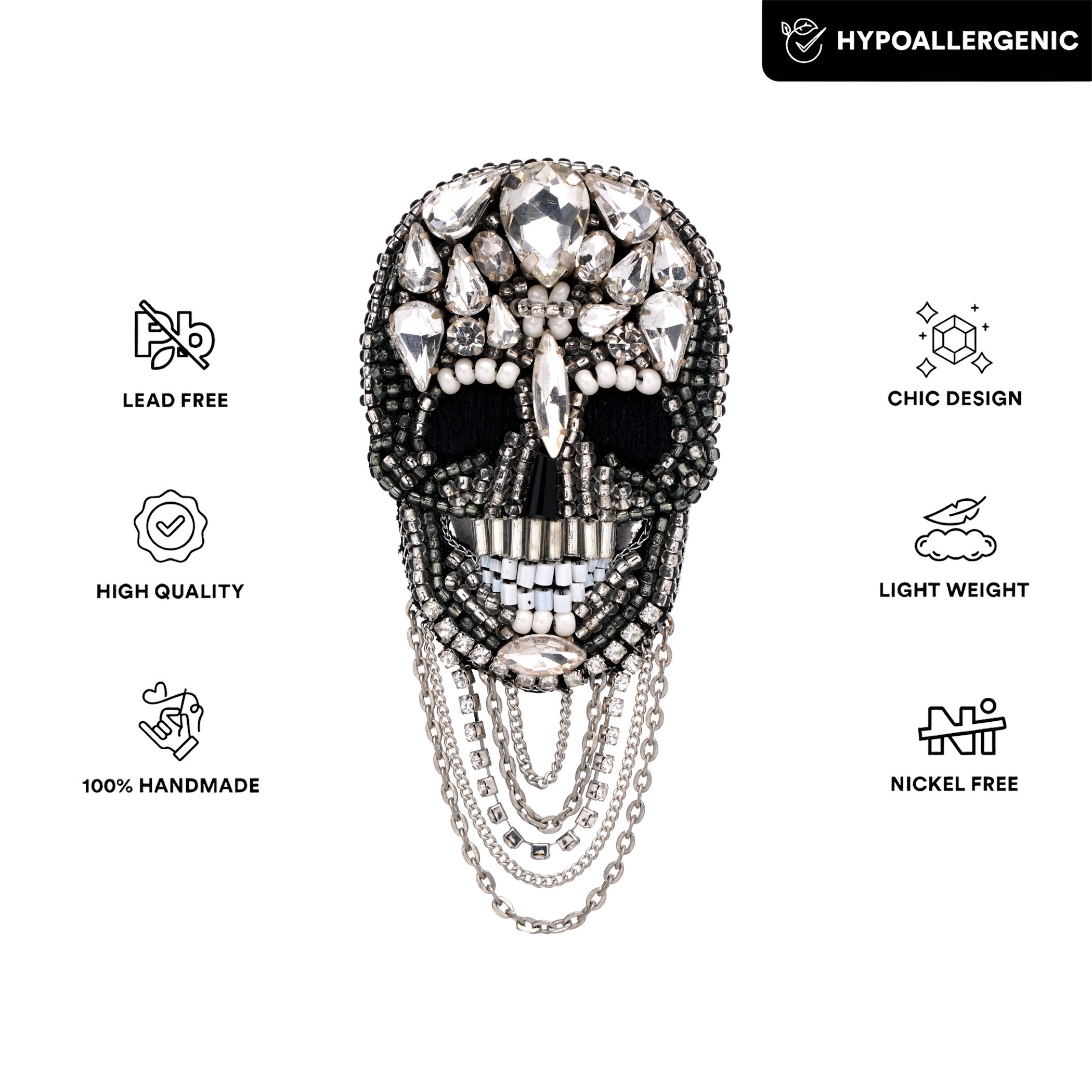 Regal Skull Brooch