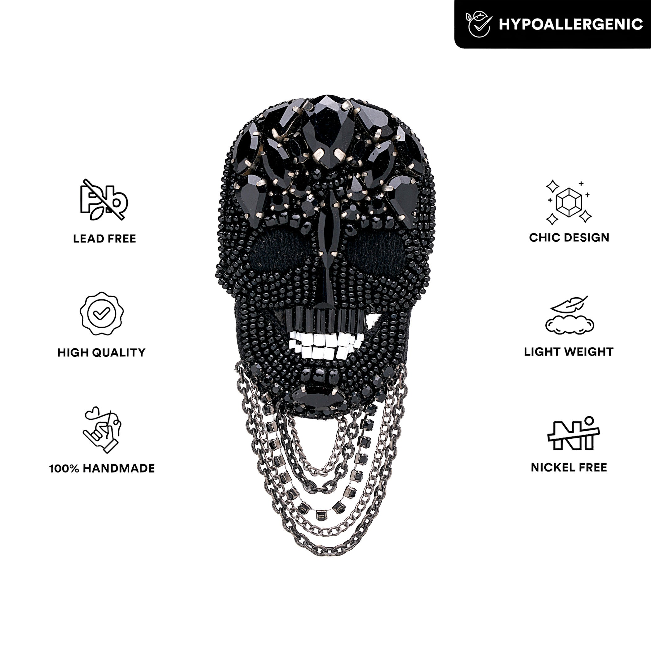 Regal Skull Brooch