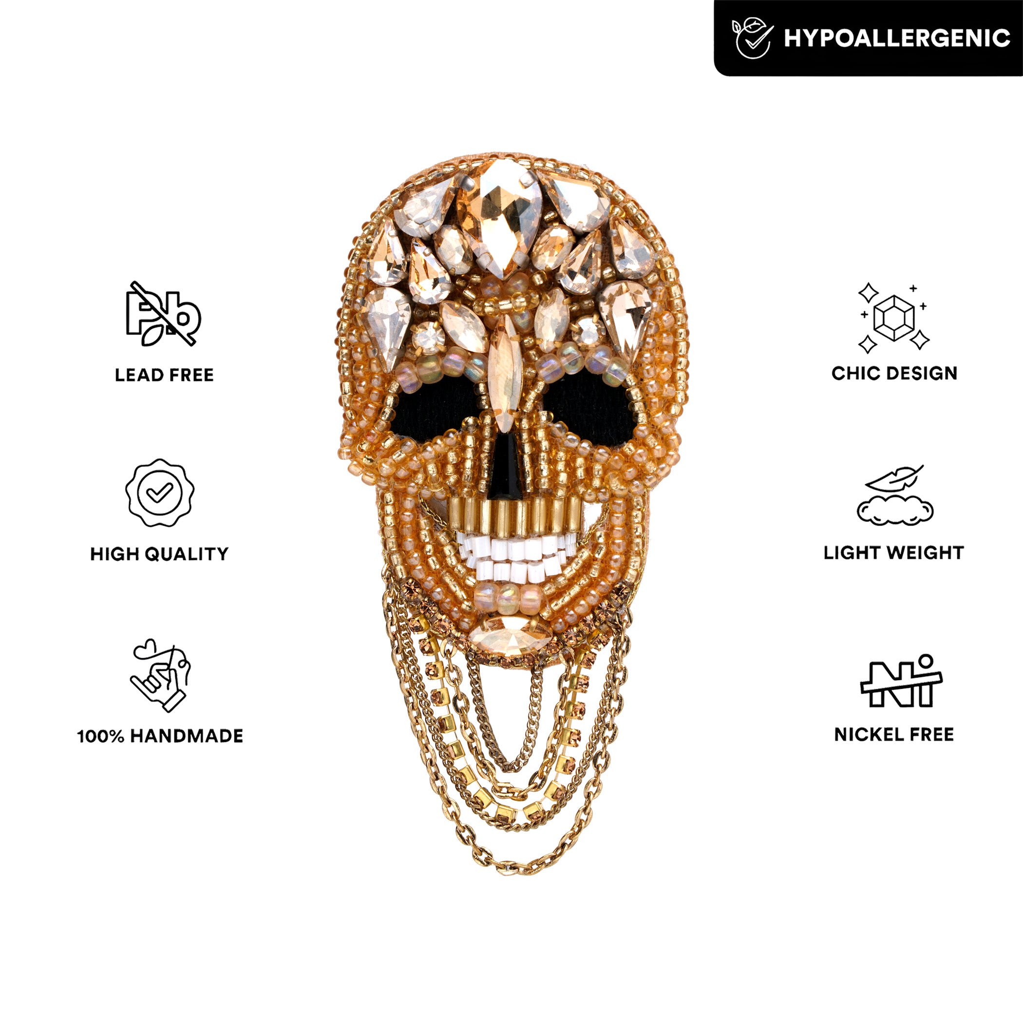 Regal Skull Brooch