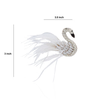 Flamin' Flamingo Brooch White
