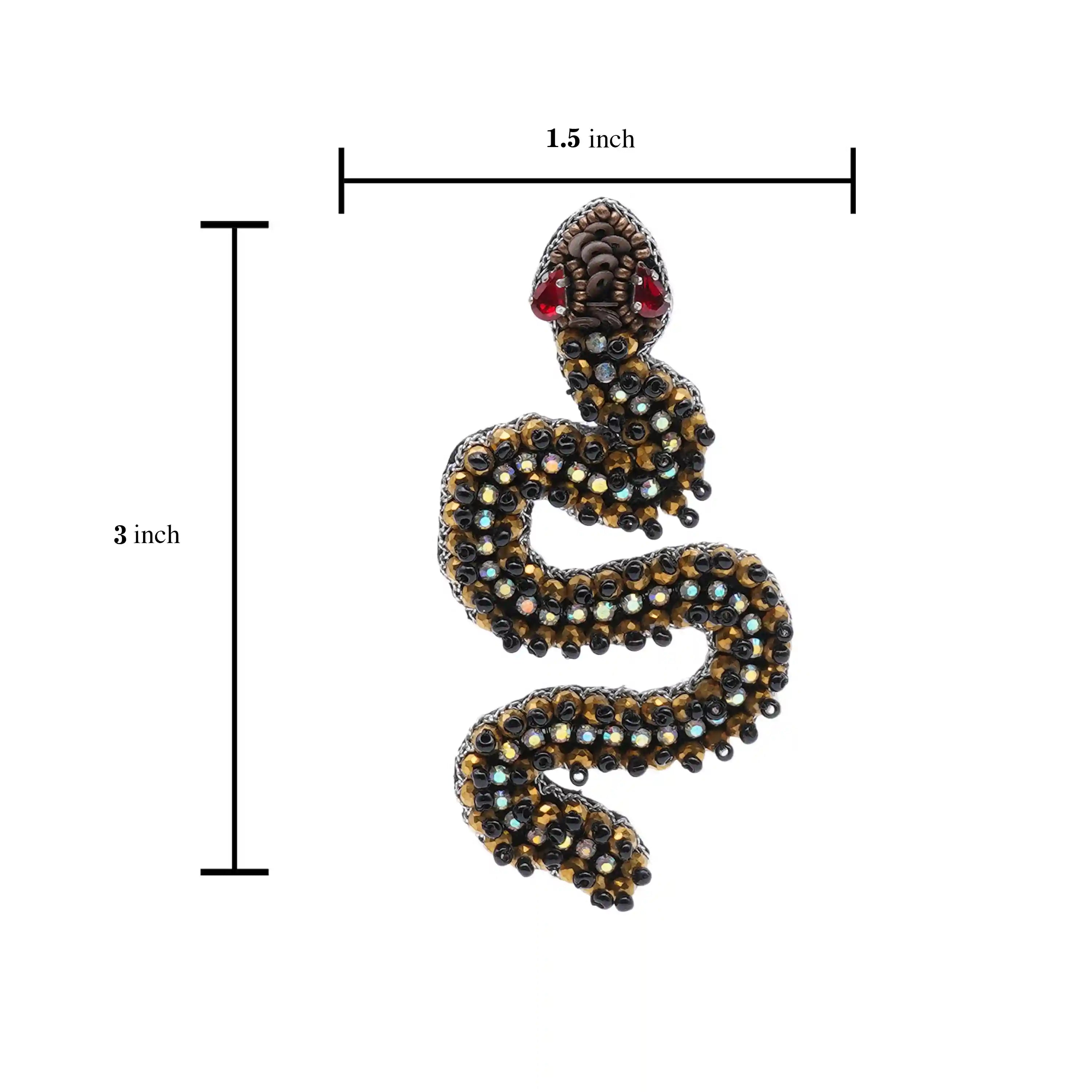 Ssslay Snake Brooch Black