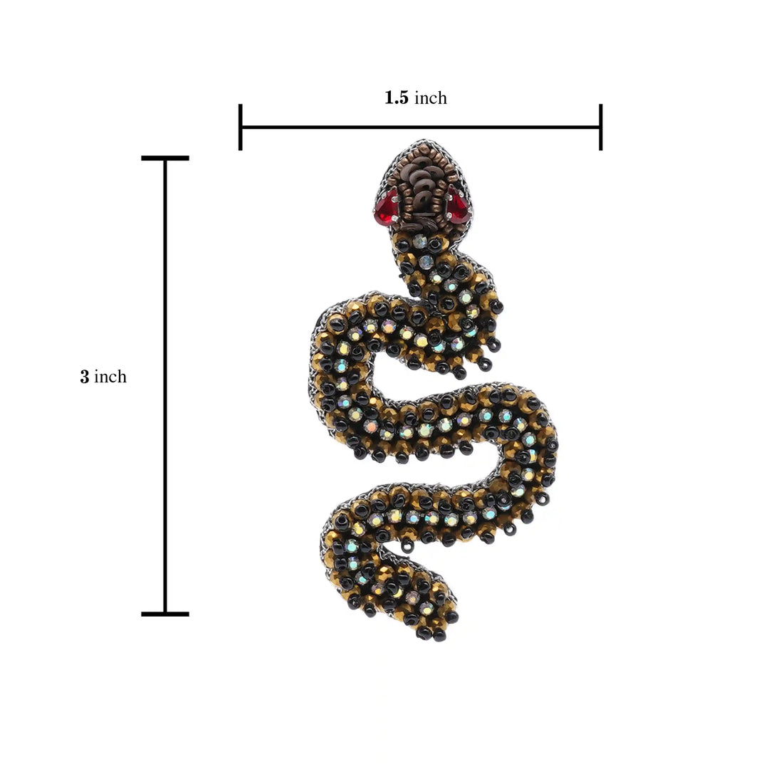 Ssslay Snake Brooch Black