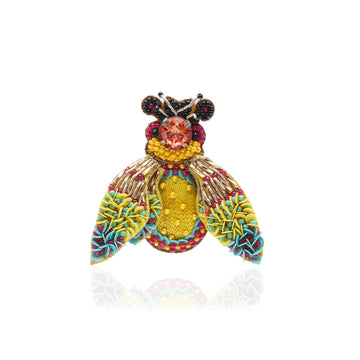 Bug off Brooch Yellow