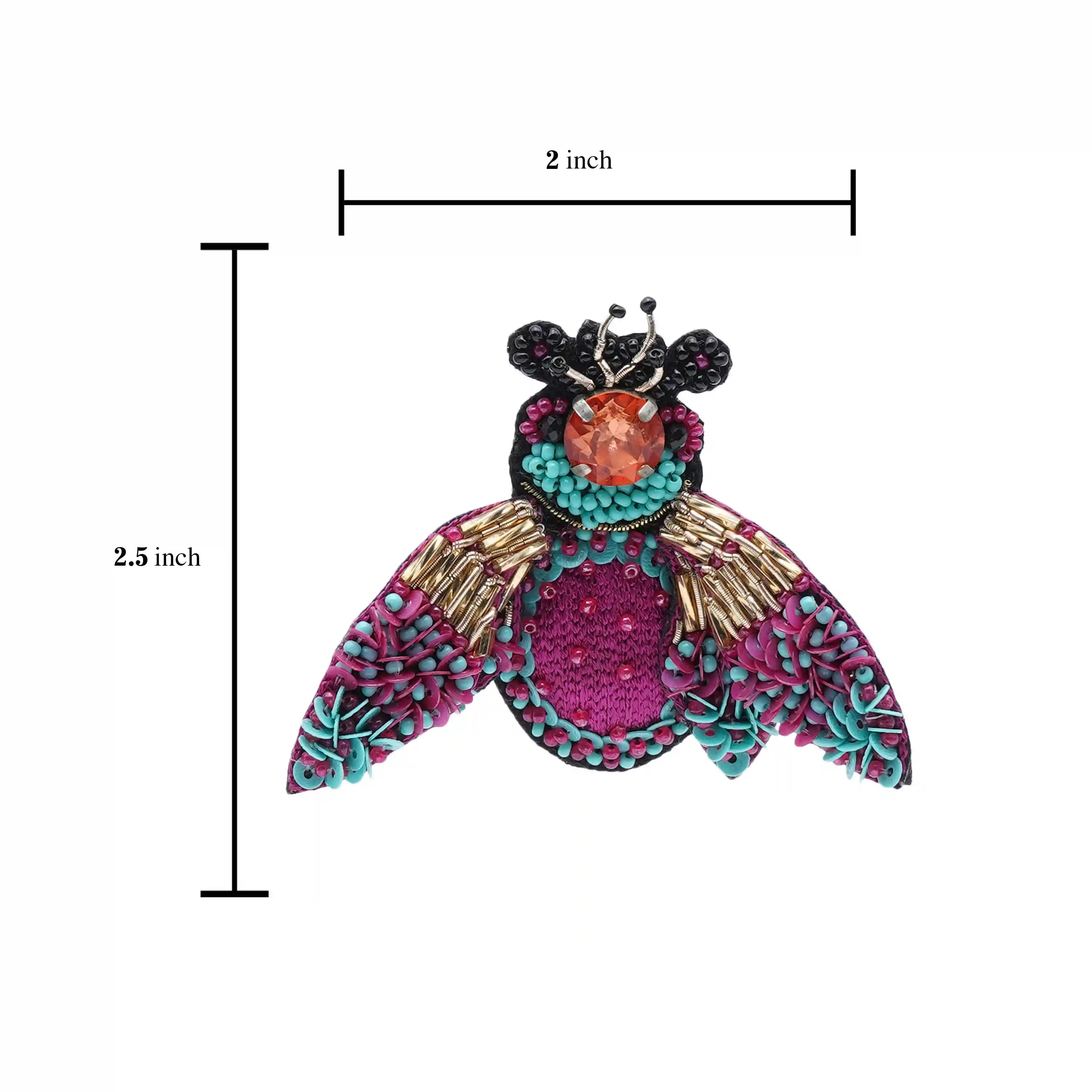 Bug off Brooch Magenta