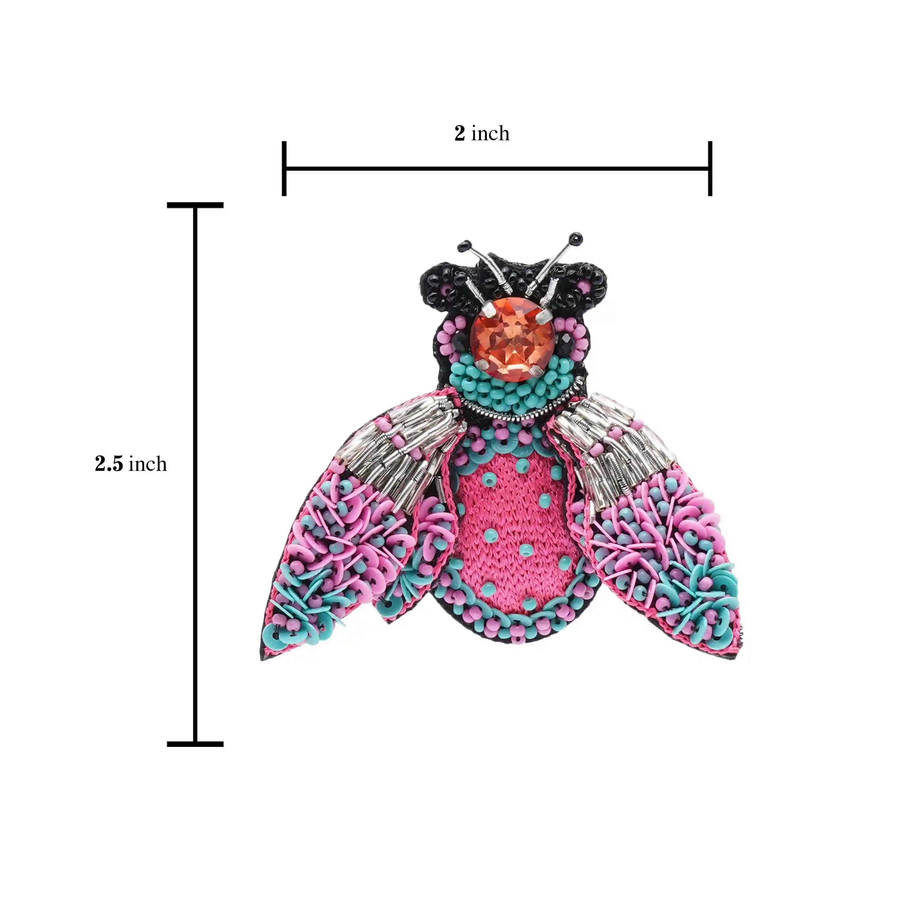 Bug off Brooch Pink