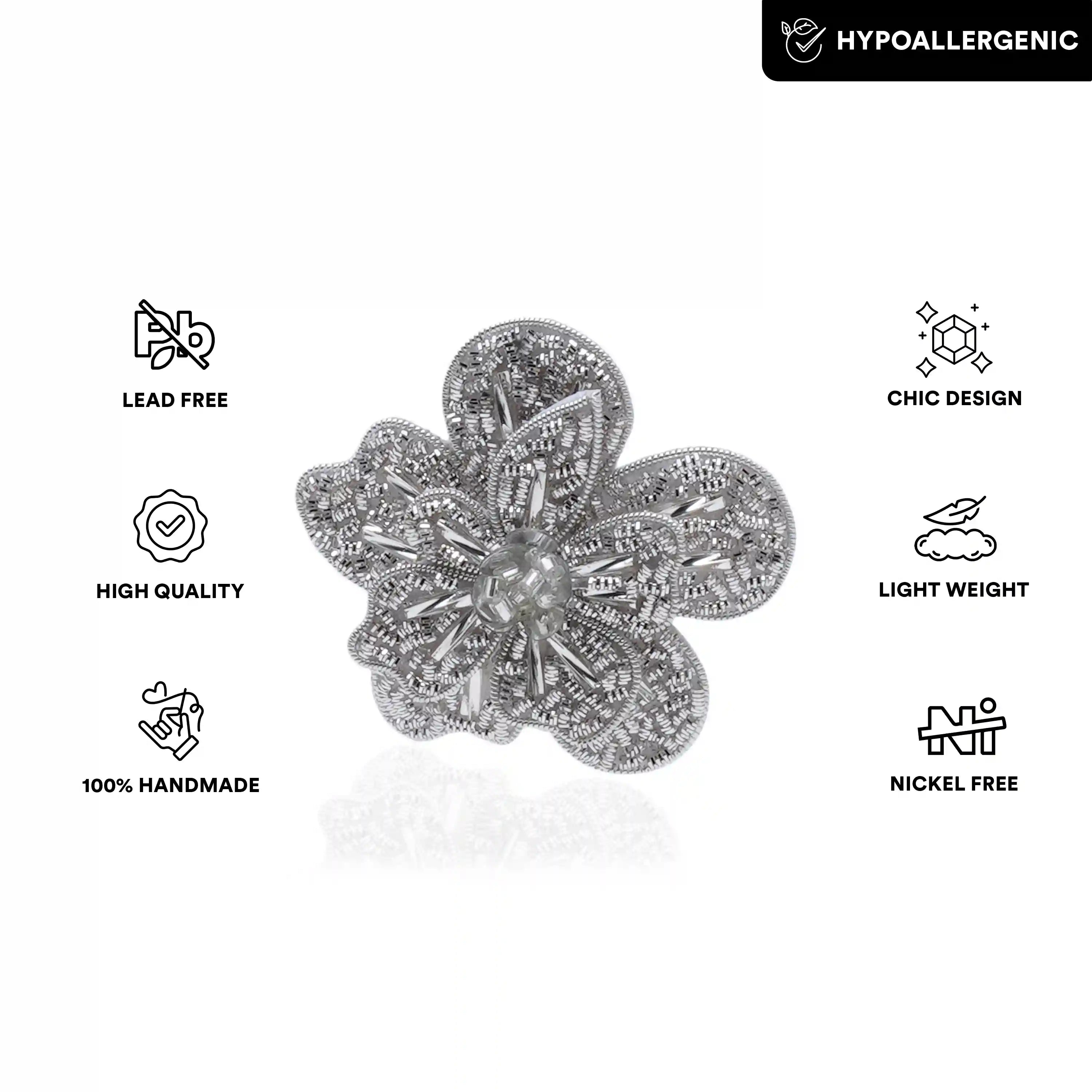 Petalia Bloom Brooch Silver