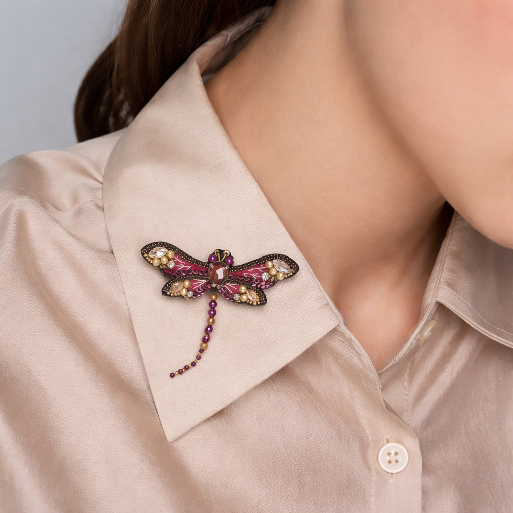 Wing It Dragon Fly Brooch Purple