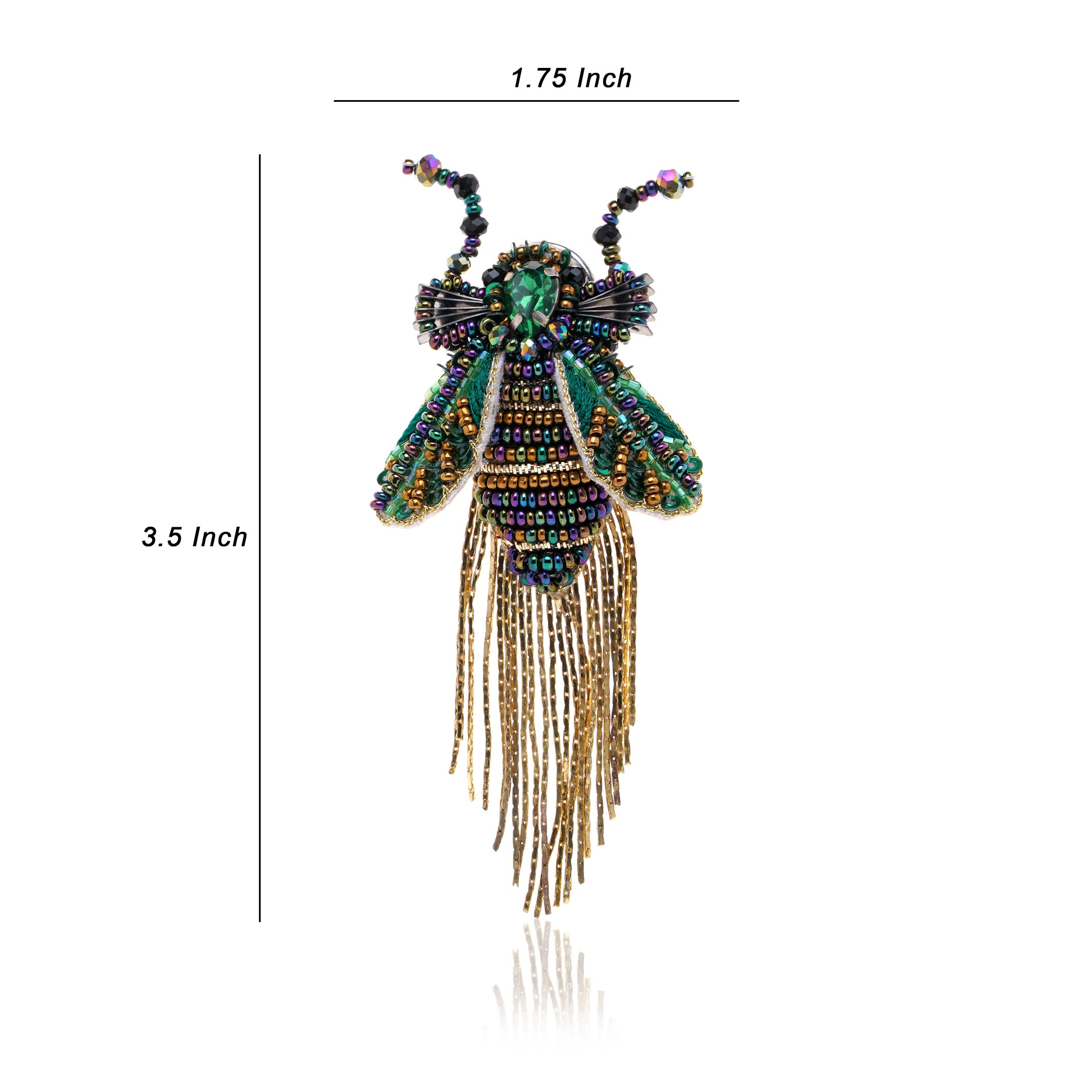 Twinkle Bug Brooch Dark Green