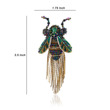 Twinkle Bug Brooch Dark Green