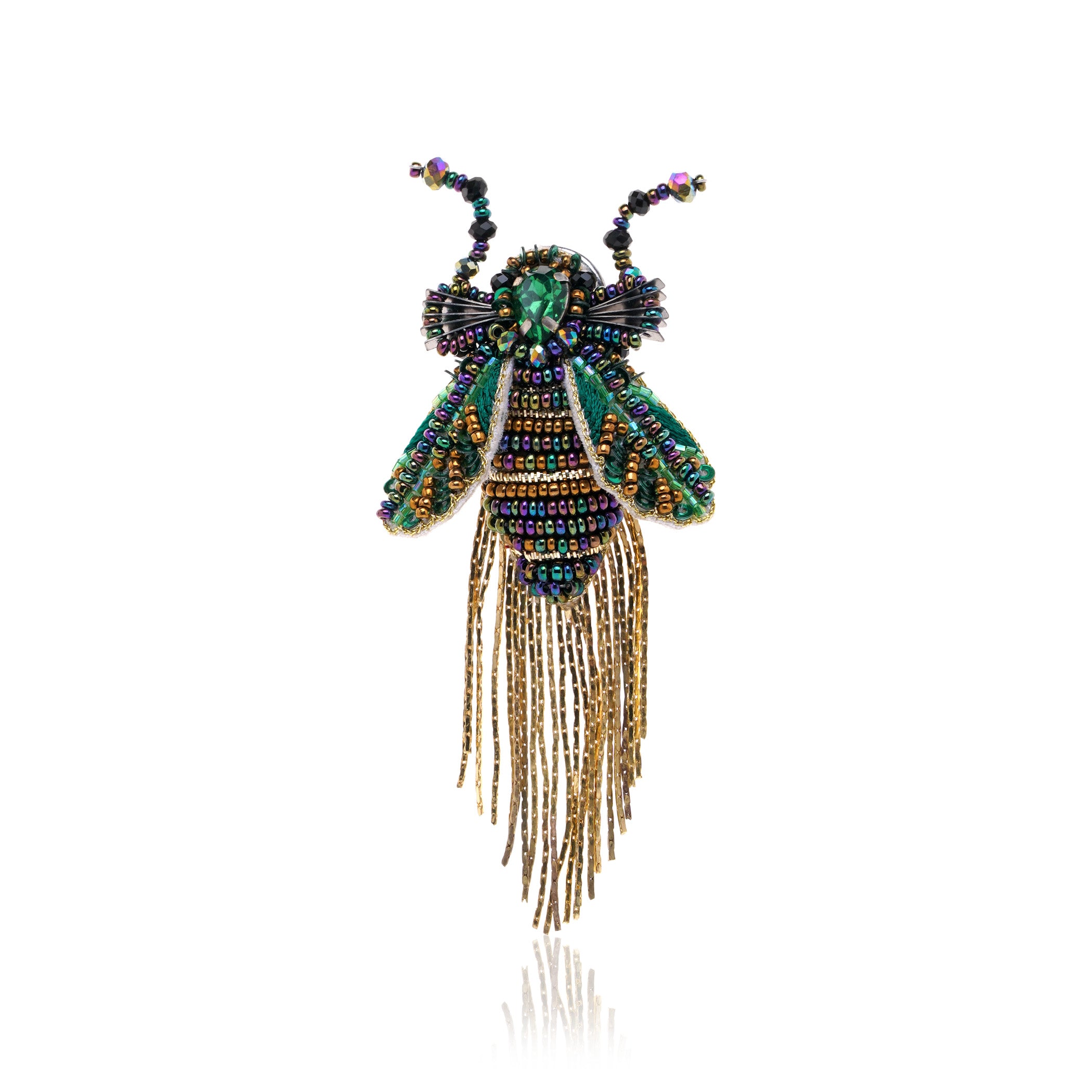 Twinkle Bug Brooch Dark Green