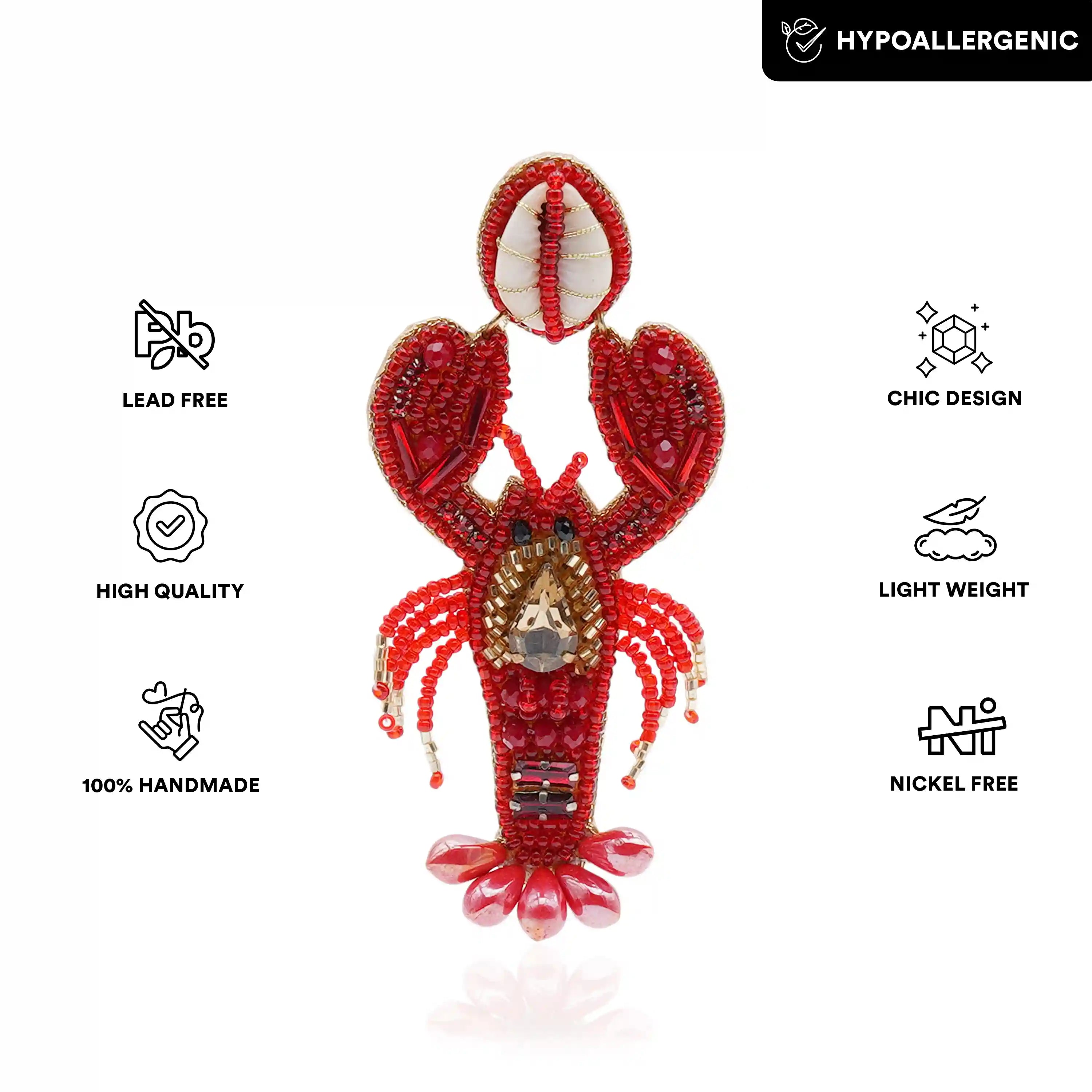 Claw Game Lobster Long Pendant Necklace